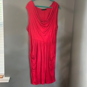 Red Cowl Neck Dress